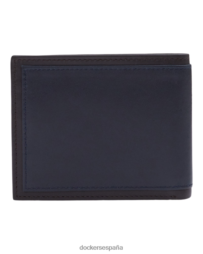 cartera plegable delgada con tarjetero extraíble hombres Dockers marrón/azul marino accesorios 8F0406947