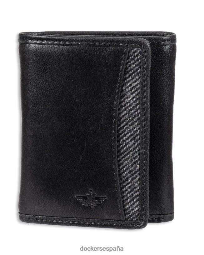 cartera triple con capacidad extra en espiga hombres Dockers negro accesorios 8F0406906
