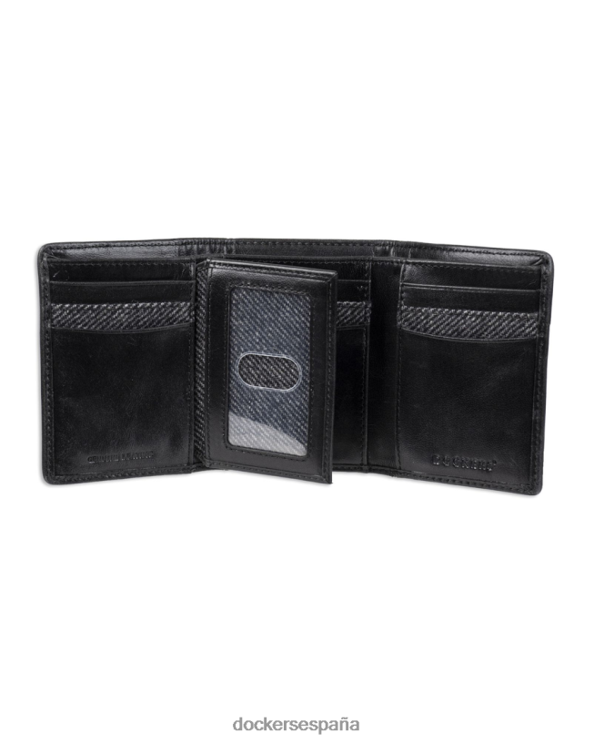 cartera triple con capacidad extra en espiga hombres Dockers negro accesorios 8F0406906