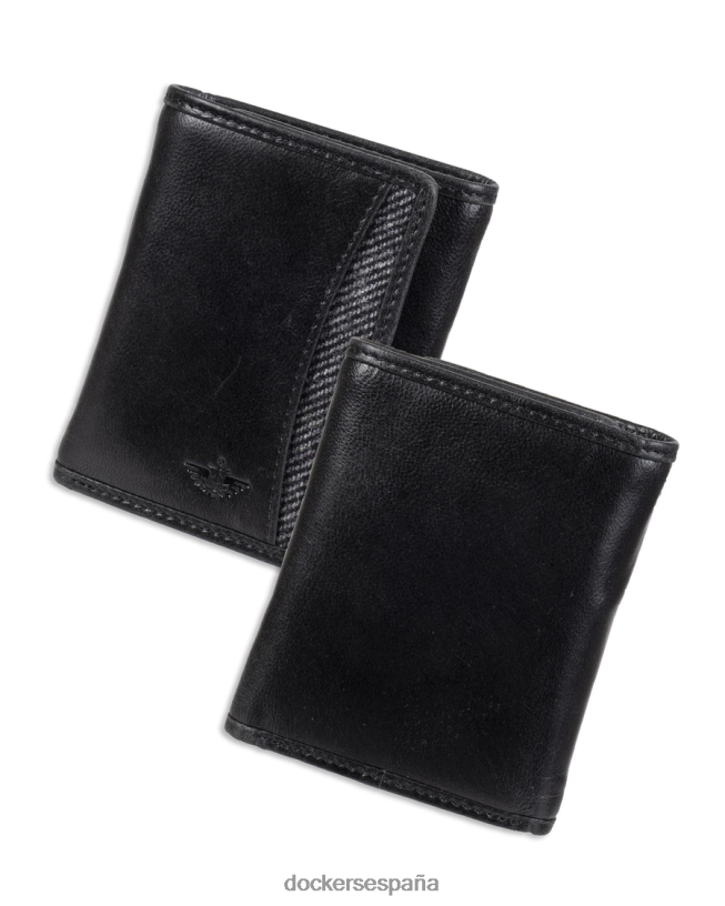 cartera triple con capacidad extra en espiga hombres Dockers negro accesorios 8F0406906