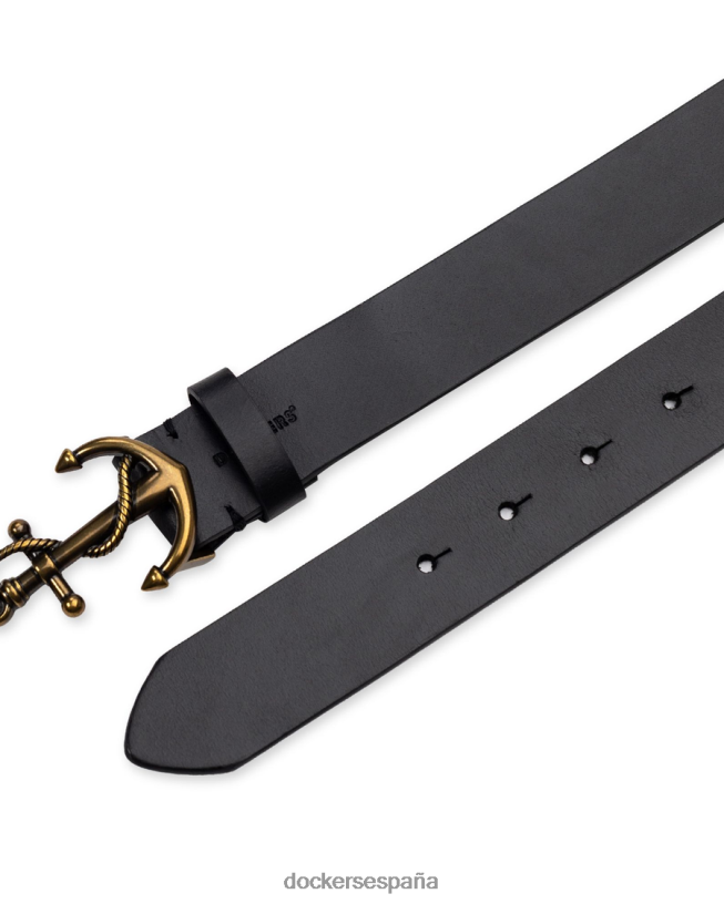 Cinturón de cuero con placa de ancla, 35 mm hombres Dockers negro accesorios 8F0406971