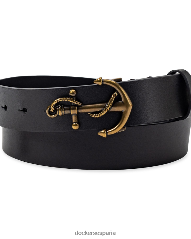 Cinturón de cuero con placa de ancla, 35 mm hombres Dockers negro accesorios 8F0406971
