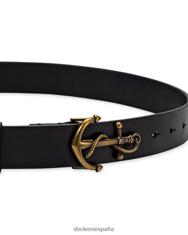 Cinturón de cuero con placa de ancla, 35 mm hombres Dockers negro accesorios 8F0406971
