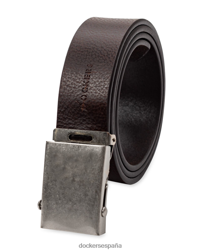 Cinturón de cuero con placa militar, 35 mm. hombres Dockers marrón accesorios 8F0406934