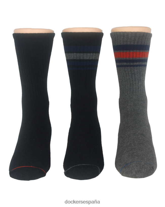 Calcetines deportivos de canalé de 1/2 amortiguación con estampado, paquete de 3 hombres Dockers gris negro accesorios 8F0406925