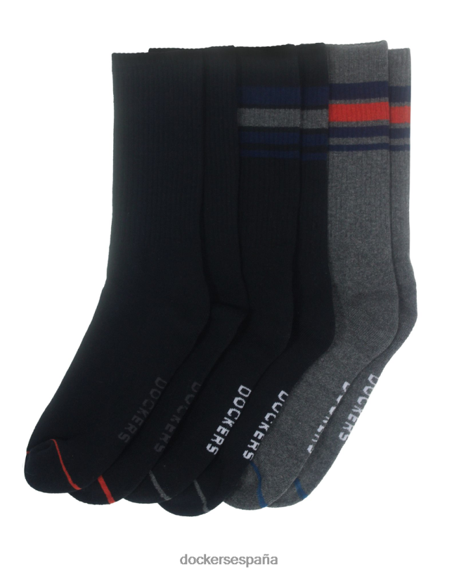 Calcetines deportivos de canalé de 1/2 amortiguación con estampado, paquete de 3 hombres Dockers gris negro accesorios 8F0406925