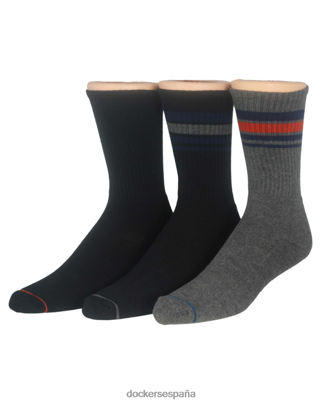 Calcetines deportivos de canalé de 1/2 amortiguación con estampado, paquete de 3 hombres Dockers gris negro accesorios 8F0406925