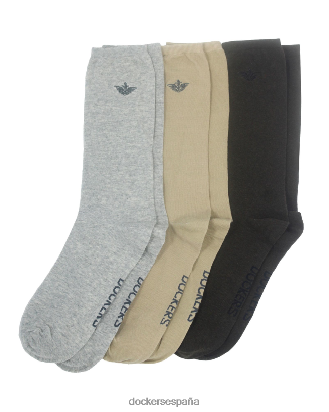calcetines de punto plano con bordado, paquete de 3 hombres Dockers bronceado múltiple accesorios 8F0406953