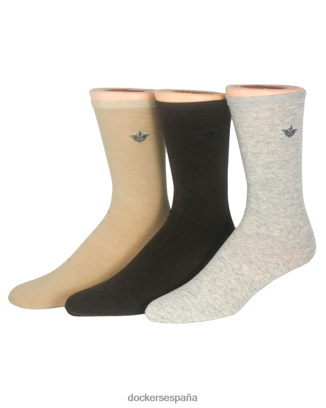 calcetines de punto plano con bordado, paquete de 3 hombres Dockers bronceado múltiple accesorios 8F0406953