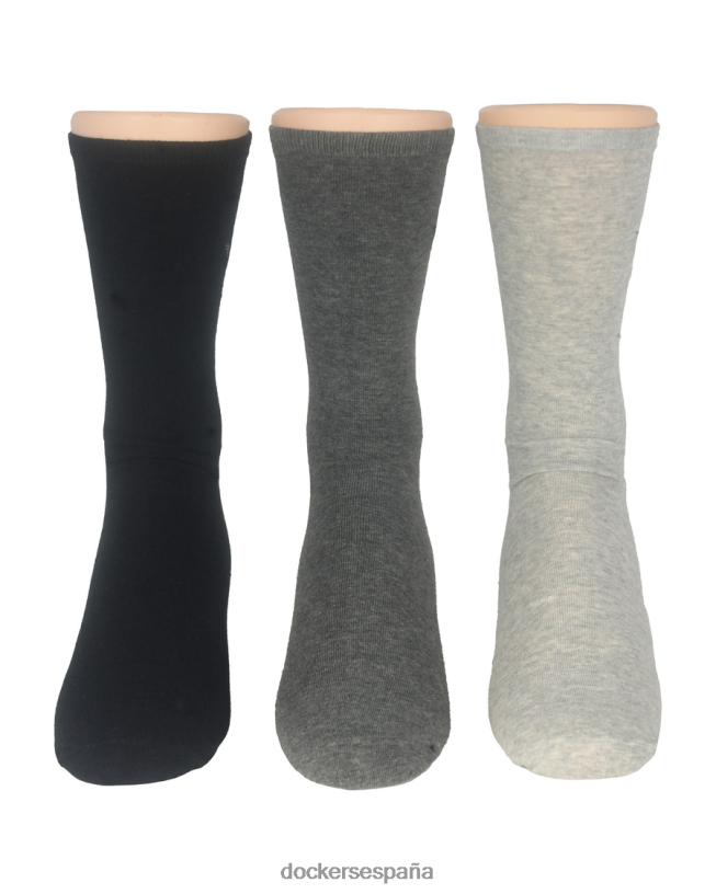 calcetines de punto plano con bordado, paquete de 3 hombres Dockers negro múltiple accesorios 8F0406952