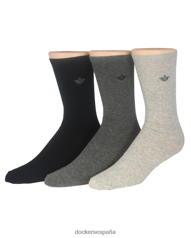 calcetines de punto plano con bordado, paquete de 3 hombres Dockers negro múltiple accesorios 8F0406952