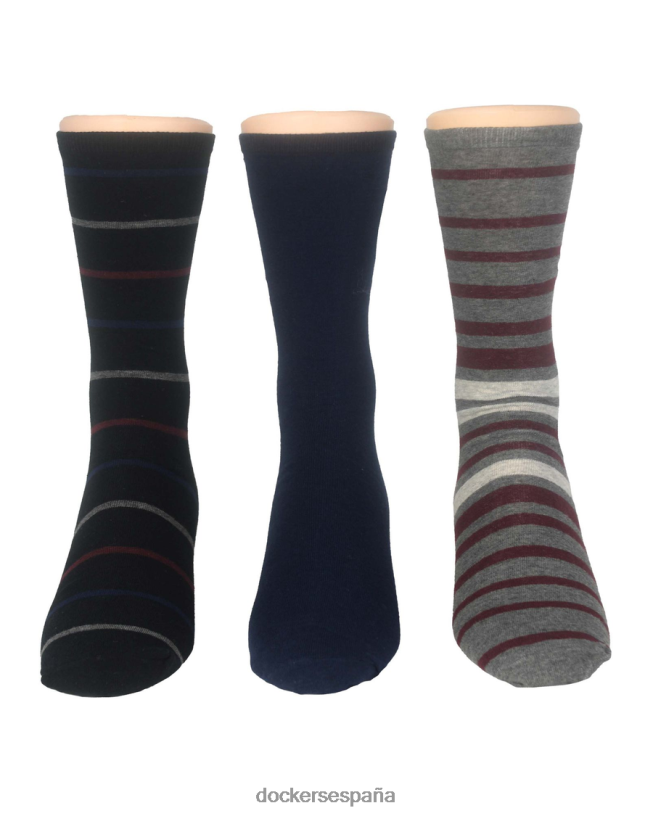 calcetines de punto plano con estampado, paquete de 3 hombres Dockers negro múltiple accesorios 8F0406904