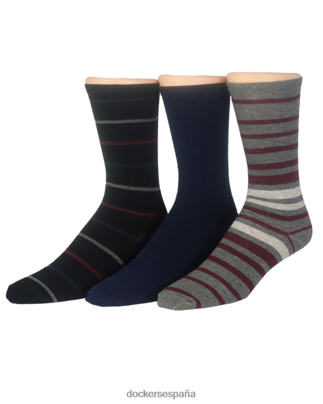 calcetines de punto plano con estampado, paquete de 3 hombres Dockers negro múltiple accesorios 8F0406904