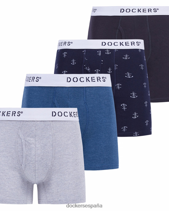 Calzoncillos bóxer de algodón elástico, paquete de 4 hombres Dockers ancla azul marino - azul accesorios 8F0406931