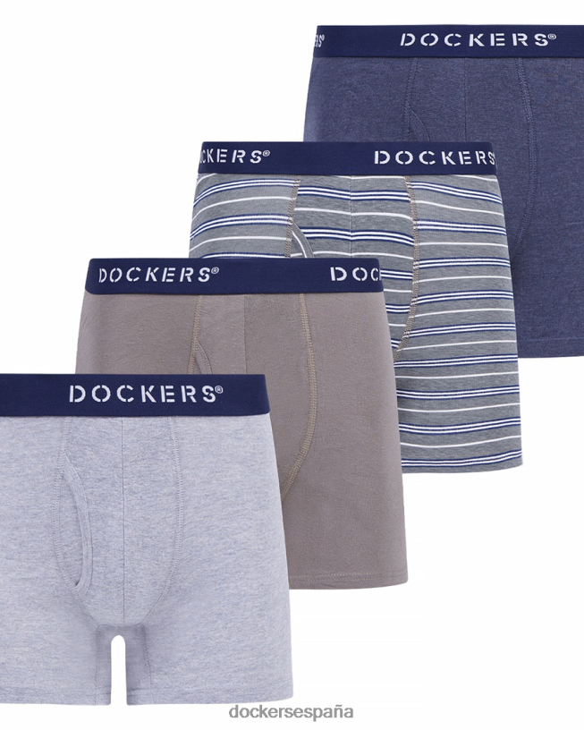 Calzoncillos bóxer de algodón elástico, paquete de 4 hombres Dockers raya azul marino - azul accesorios 8F0406932