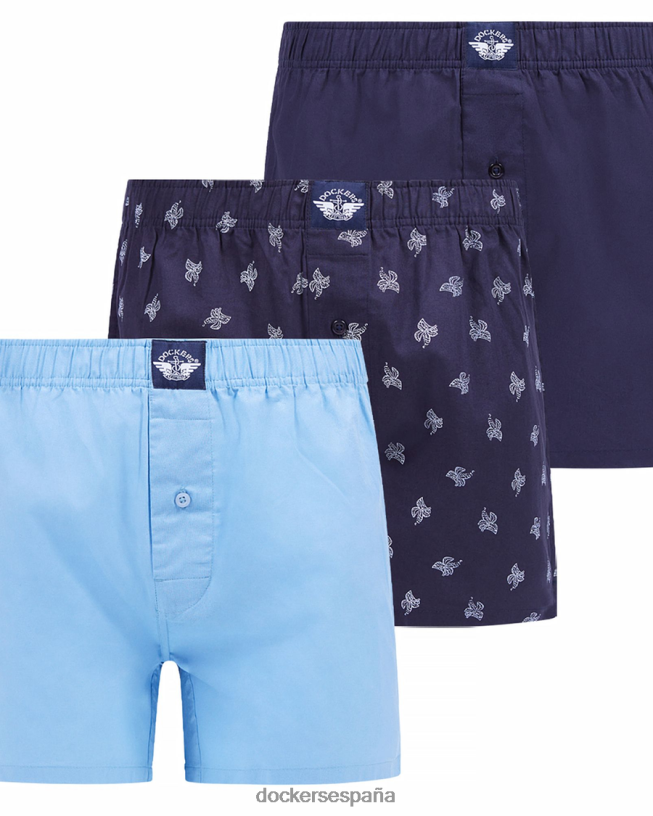 boxers tejidos de algodón, paquete de 3 hombres Dockers azul accesorios 8F0406912