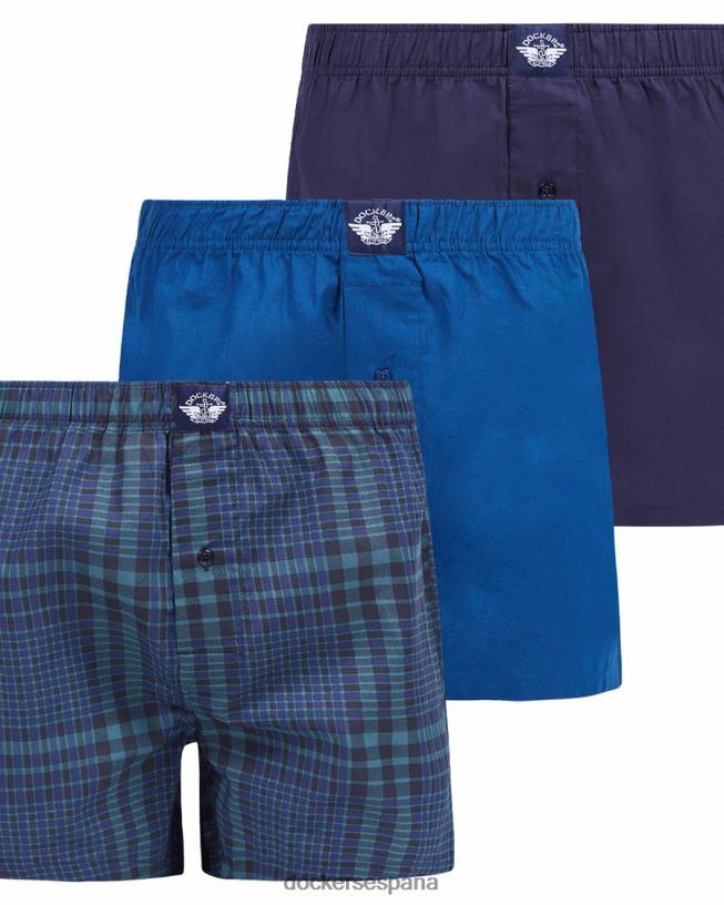 boxers tejidos de algodón, paquete de 3 hombres Dockers cuadros azul marino - azul accesorios 8F0406914