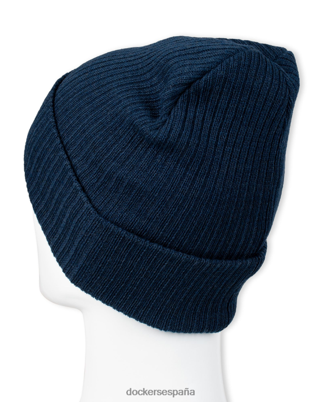 Gorro acanalado de punto doble reciclado con gráfico tejido de temporada hombres Dockers Azul marino accesorios 8F0406940