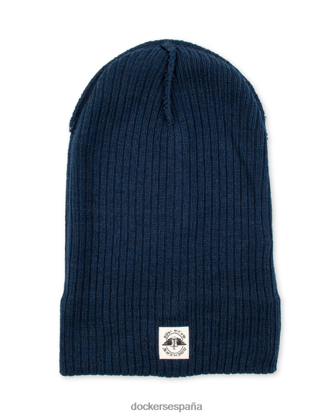 Gorro acanalado de punto doble reciclado con gráfico tejido de temporada hombres Dockers Azul marino accesorios 8F0406940