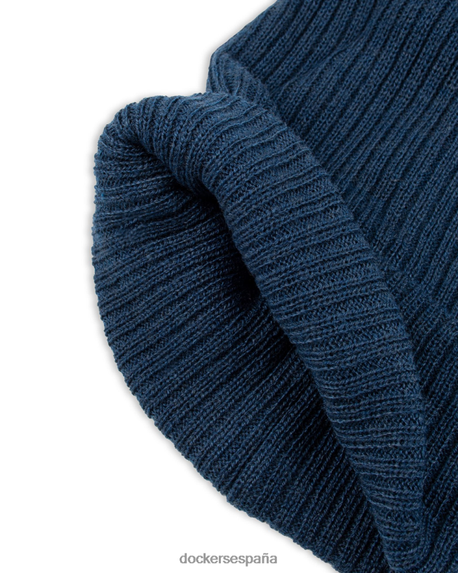 Gorro acanalado de punto doble reciclado con gráfico tejido de temporada hombres Dockers Azul marino accesorios 8F0406940