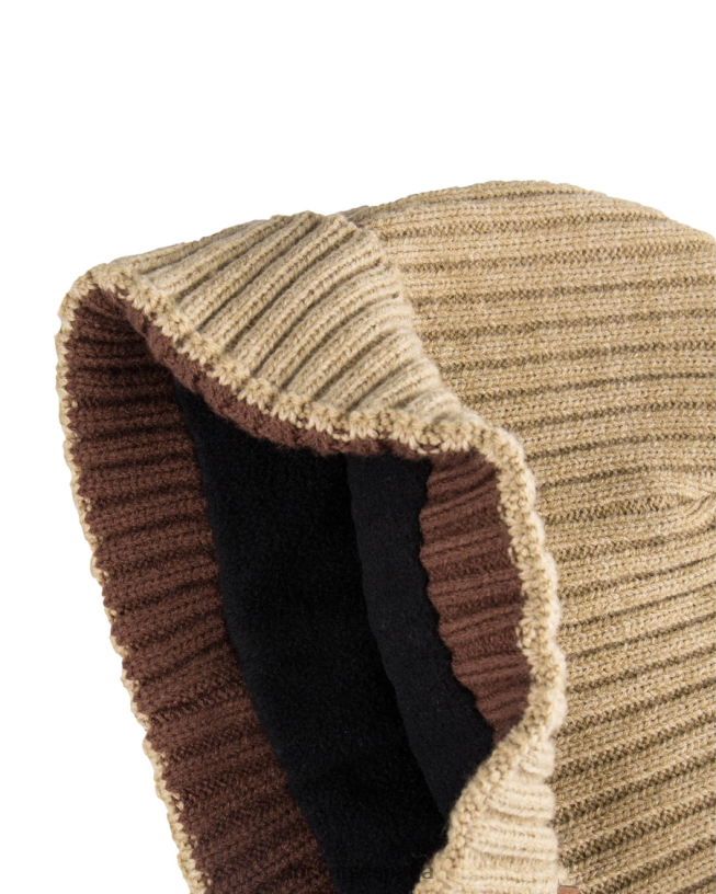 Gorro de canalé con rayas en contraste y forro de sherpa hombres Dockers caqui accesorios 8F0406995