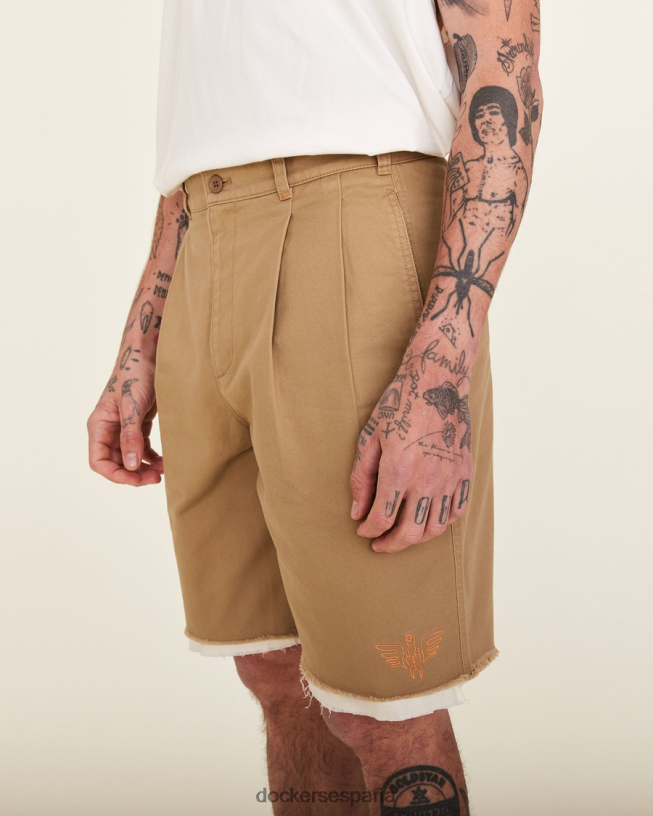 dandois original short caqui plisado hombres Dockers cosecha de oro - bronceado ropa 8F0406346
