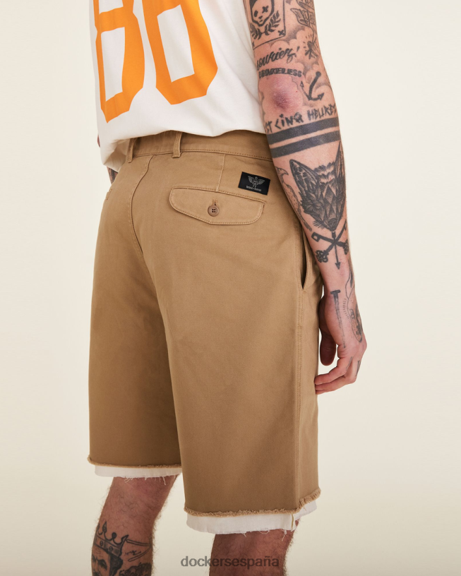 dandois original short caqui plisado hombres Dockers cosecha de oro - bronceado ropa 8F0406346