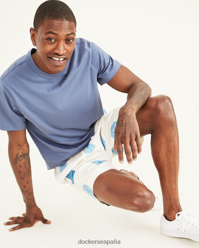 pantalones cortos de playa de 7" hombres Dockers garceta y cendre azul - blanco ropa 8F0406679