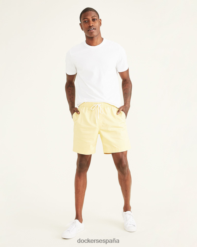 pantalones cortos de playa de 7" hombres Dockers vestido de verano - amarillo ropa 8F0406676
