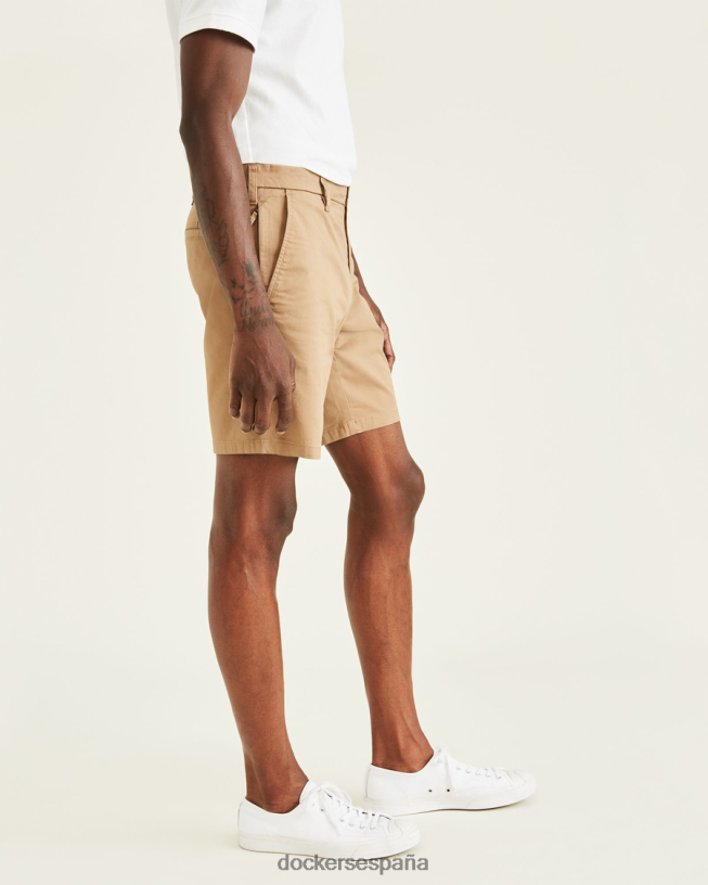 pantalones cortos definitivos de 9,5", corte recto hombres Dockers nuevo caqui británico ropa 8F0406103