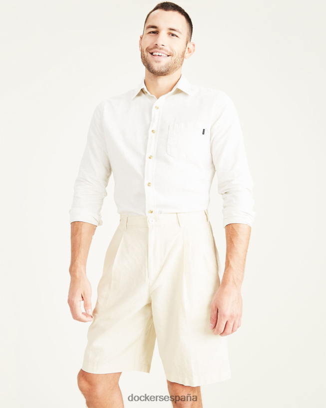 pantalones cortos originales, plisados hombres Dockers garceta - blanca ropa 8F0406797