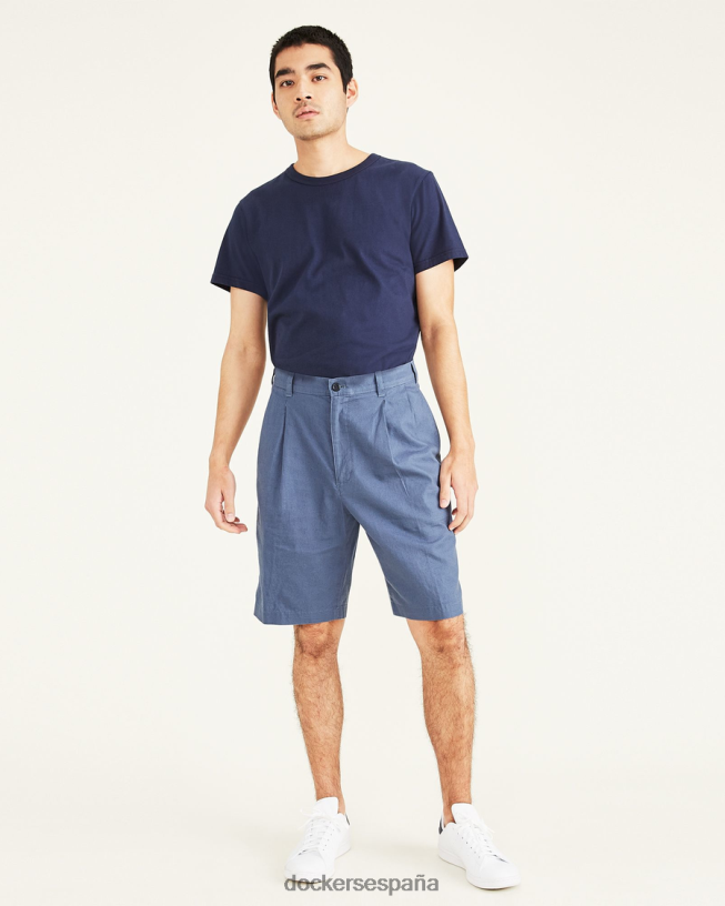 pantalones cortos originales, plisados hombres Dockers índigo vintage - azul ropa 8F0406796