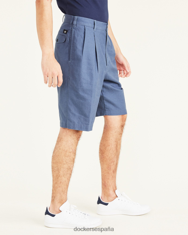 pantalones cortos originales, plisados hombres Dockers índigo vintage - azul ropa 8F0406796