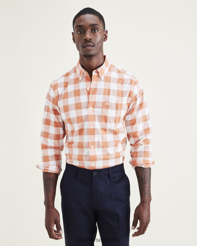 Camisa cómoda y flexible, ajuste clásico. hombres Dockers arcilla espolvoreada - naranja ropa 8F0406578