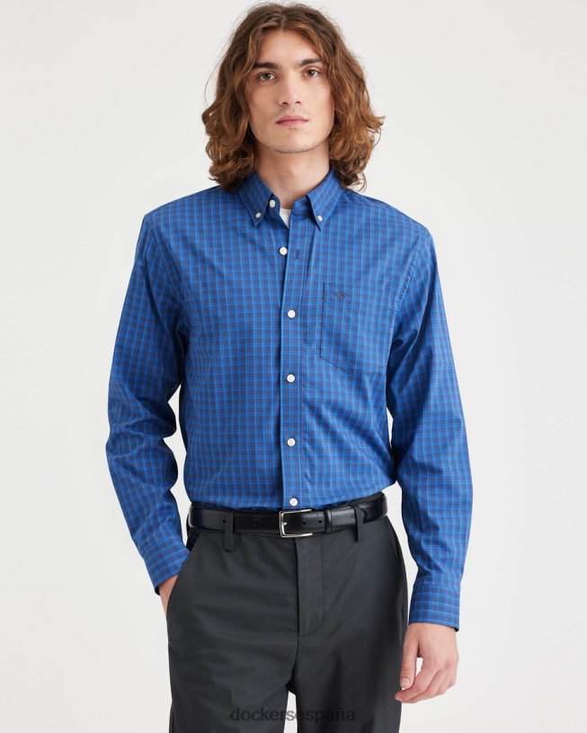 Camisa cómoda y flexible, ajuste clásico. hombres Dockers chuparosa ceramica azul ropa 8F040618