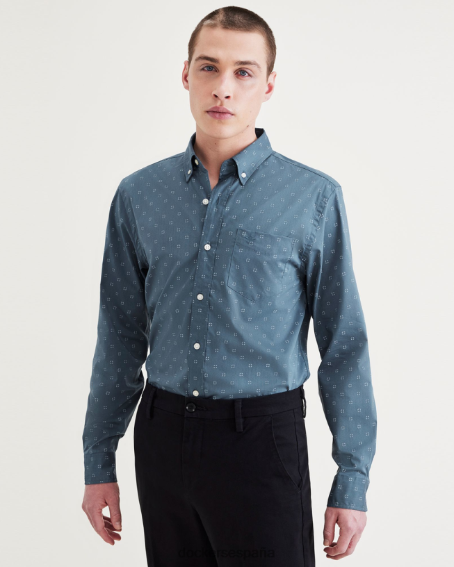 Camisa cómoda y flexible, ajuste clásico. hombres Dockers fusión azul donovan - azul ropa 8F0406582