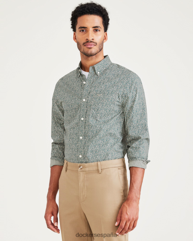 Camisa cómoda y flexible, ajuste clásico. hombres Dockers niebla del bosque - verde ropa 8F0406581