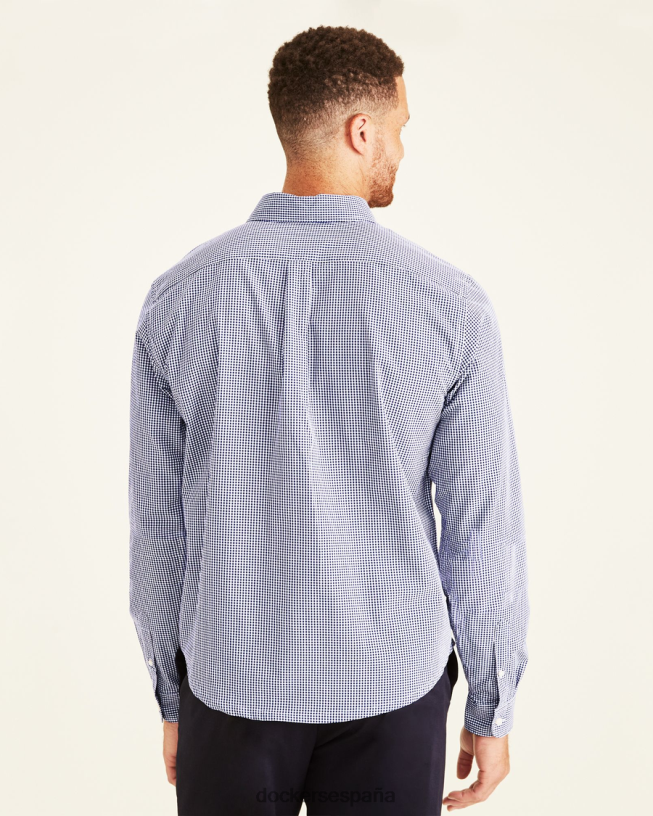 Camisa cómoda y flexible exclusiva, ajuste clásico (grandes y altos) hombres Dockers azul medieval ropa 8F0406881