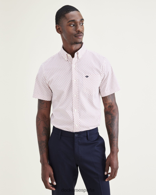 Camisa cómoda y flexible exclusiva, ajuste clásico (grandes y altos) hombres Dockers bomba de cereza - rojo ropa 8F0406892