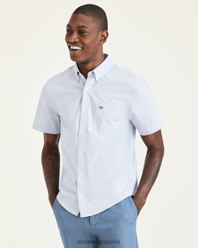 Camisa cómoda y flexible exclusiva, ajuste clásico (grandes y altos) hombres Dockers delft - azul ropa 8F0406482