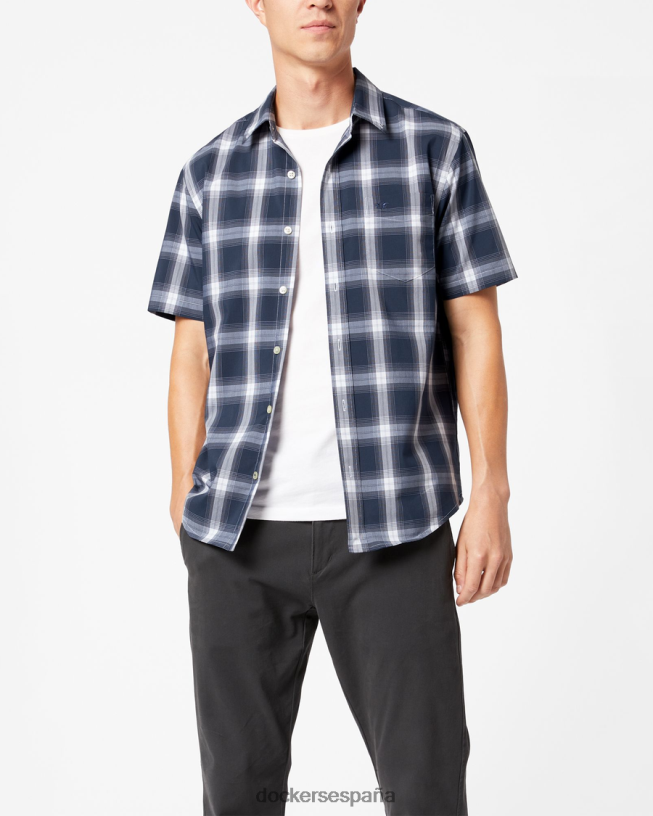 Camisa cómoda y flexible exclusiva, ajuste clásico (grandes y altos) hombres Dockers fresno azul marino - azul ropa 8F0406477