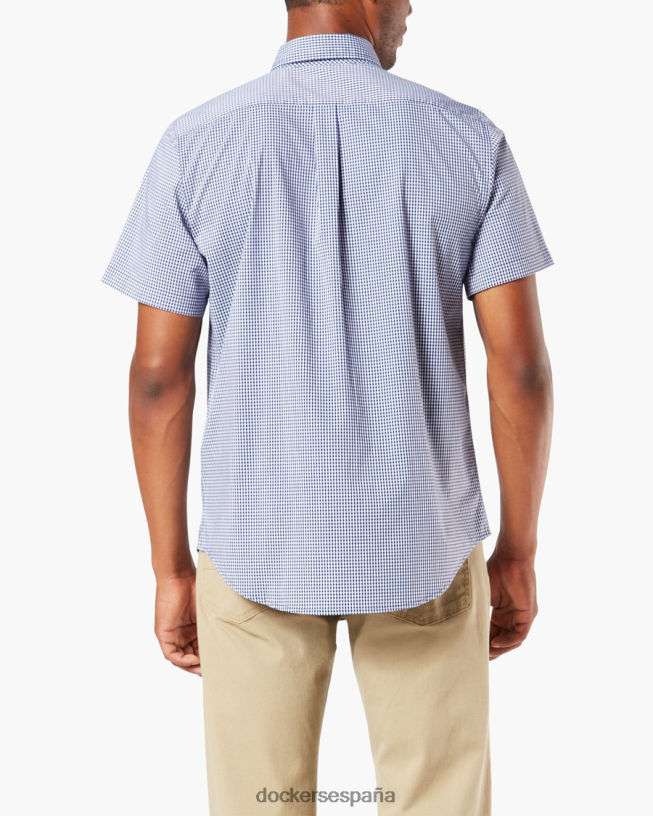 Camisa cómoda y flexible exclusiva, ajuste clásico (grandes y altos) hombres Dockers lámina de extremo a extremo - azul ropa 8F0406478