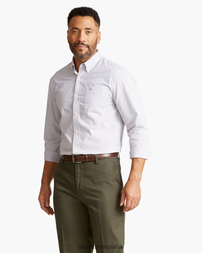 Camisa cómoda y flexible exclusiva, ajuste clásico (grandes y altos) hombres Dockers lámina de extremo a extremo - gris ropa 8F0406457
