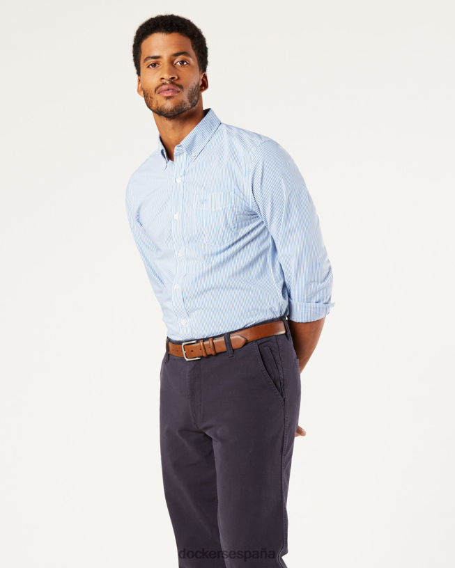 Camisa cómoda y flexible exclusiva, ajuste clásico (grandes y altos) hombres Dockers mateo delft - azul ropa 8F0406454
