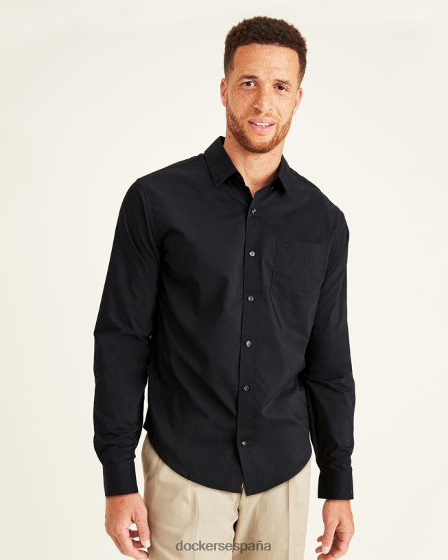 Camisa cómoda y flexible exclusiva, ajuste clásico (grandes y altos) hombres Dockers negro ropa 8F0406458
