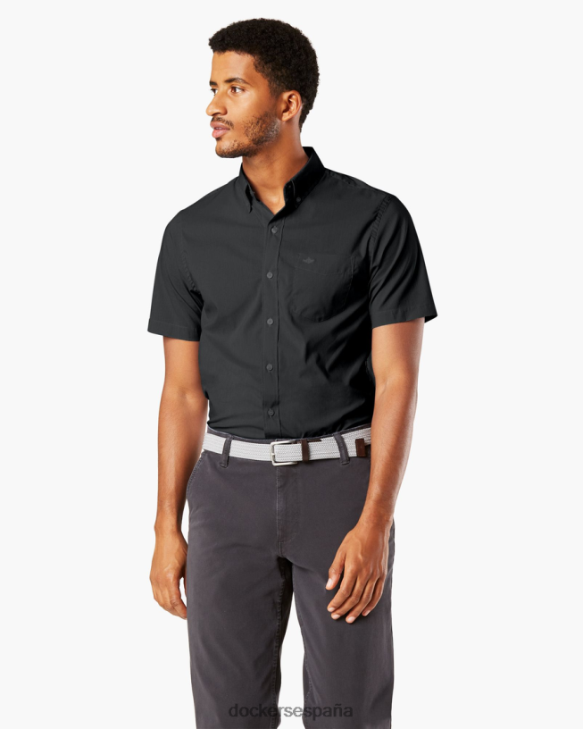 Camisa cómoda y flexible exclusiva, ajuste clásico (grandes y altos) hombres Dockers negro ropa 8F0406479