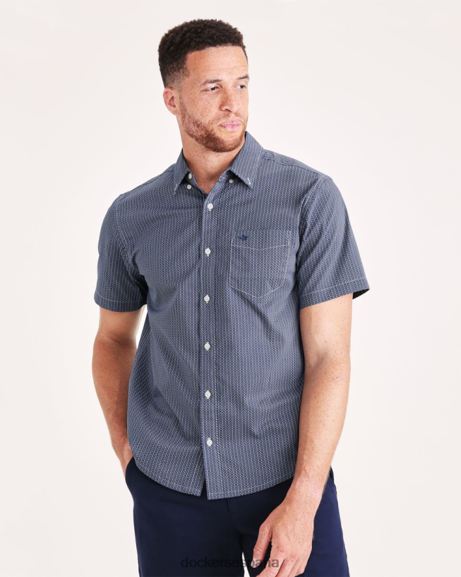 Camisa cómoda y flexible exclusiva, ajuste clásico (grandes y altos) hombres Dockers océano azul ropa 8F0406891