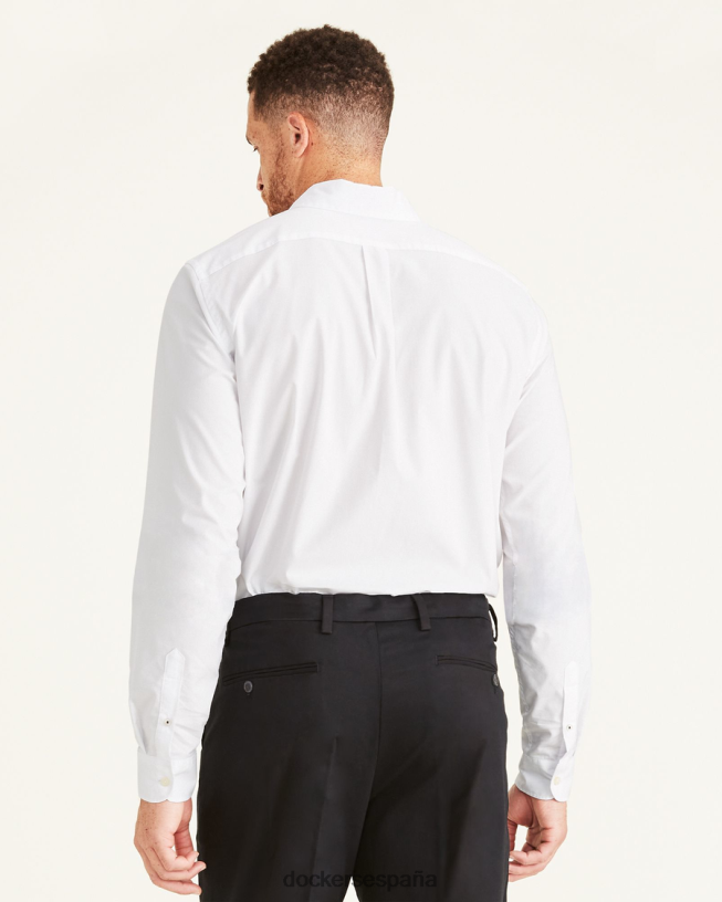 Camisa cómoda y flexible exclusiva, ajuste clásico (grandes y altos) hombres Dockers papel blanco ropa 8F0406456