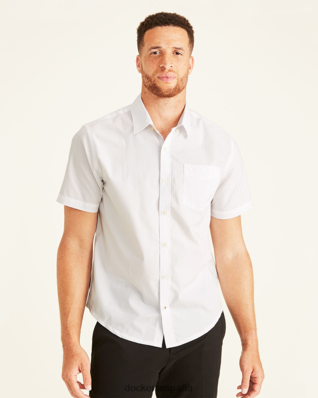 Camisa cómoda y flexible exclusiva, ajuste clásico (grandes y altos) hombres Dockers papel blanco ropa 8F0406481