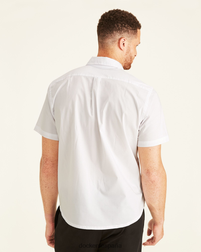 Camisa cómoda y flexible exclusiva, ajuste clásico (grandes y altos) hombres Dockers papel blanco ropa 8F0406481